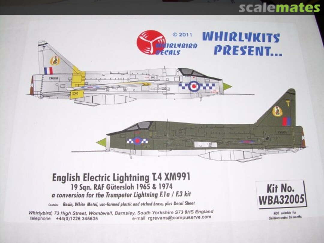 Boxart English Electric Lightning T.4 XM991 WBA32005 Whirlybits