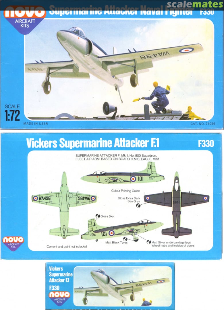 Product Page: <a href="http://www.scalemates.com/kits/novo-76056-supermarine-attacker-naval-fighter--162401" target="_blank">Supermarine Attacker Naval Fighter</a>