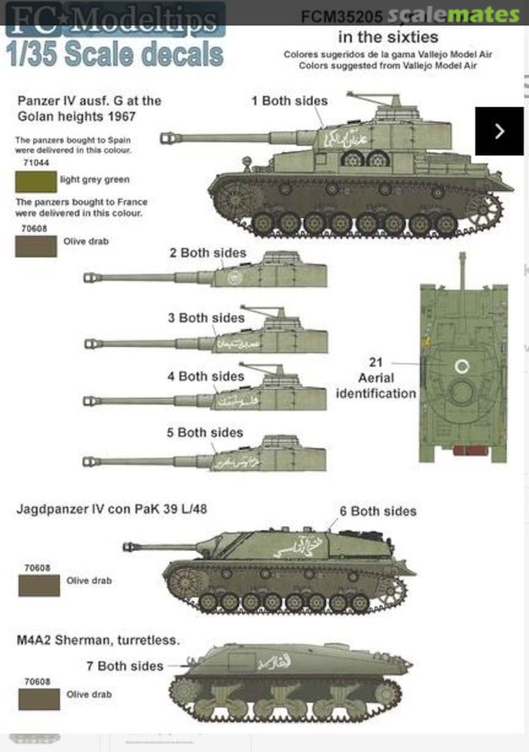 Boxart Syria tanks in the 50s, 60s & 6 day war decals 35205 FC Modeltips