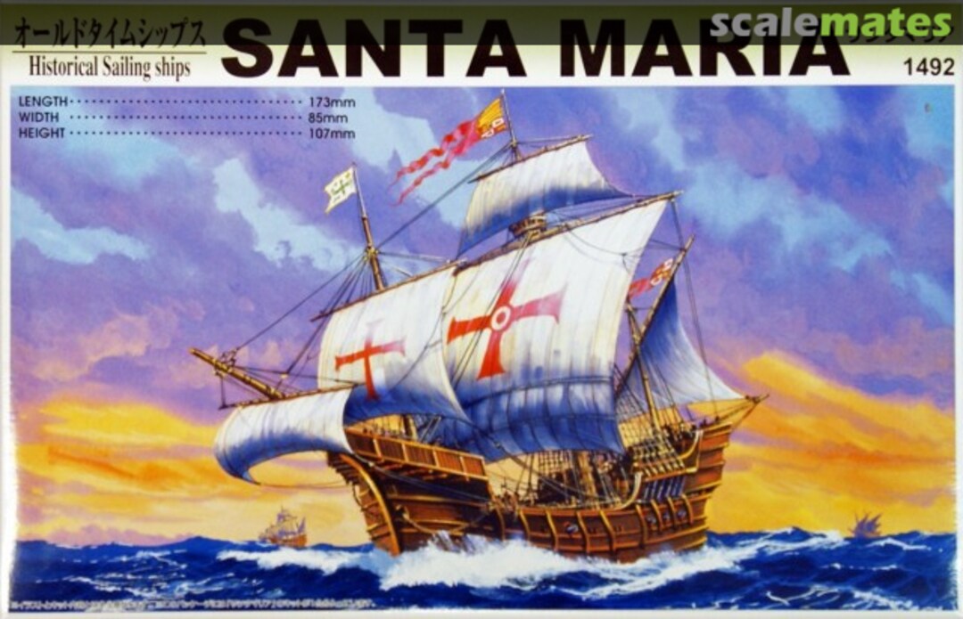 Aoshima Santa Maria 1492 Historical Sailing Ship Model Kit
