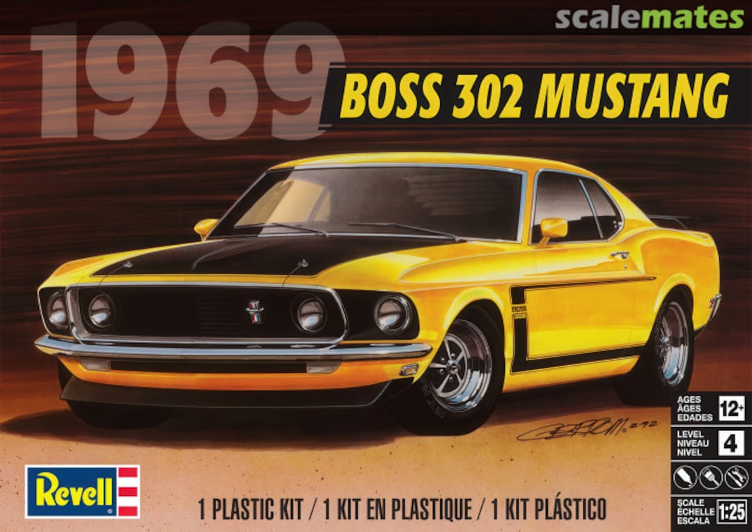 Boxart 1969 Boss 302 Mustang 85-4313 Revell