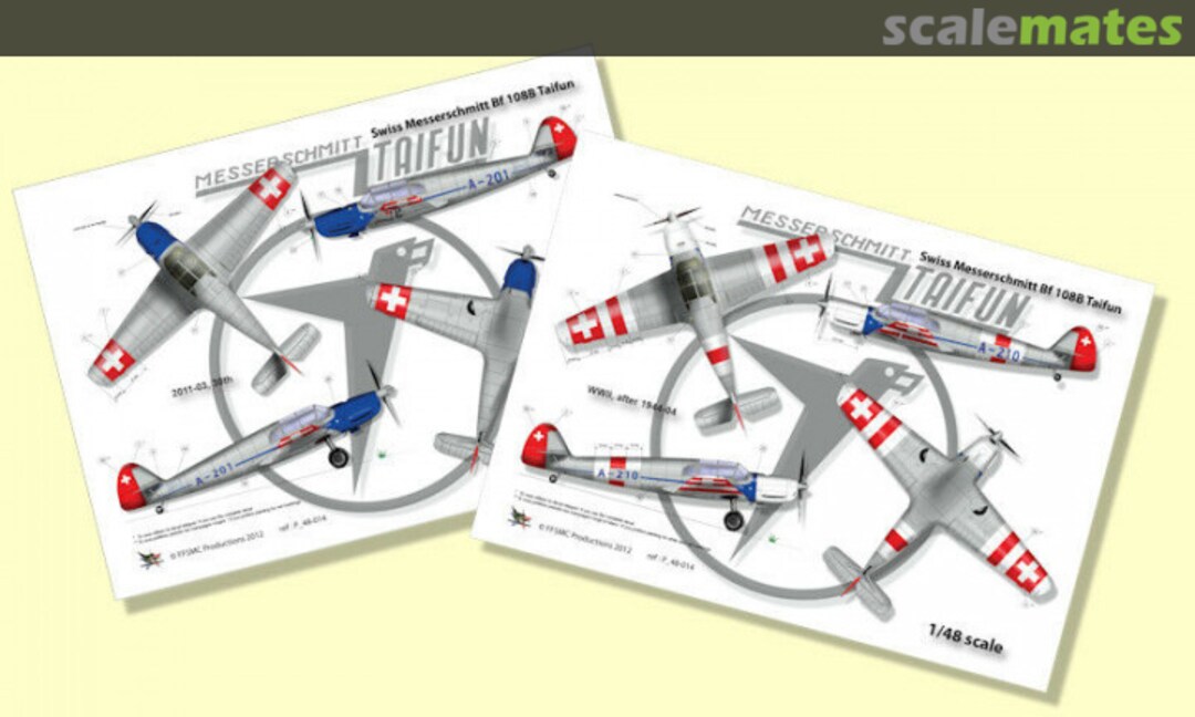 Boxart Messerschmitt Bf108B Taifun Suisse P_48-014 FFSMC Productions