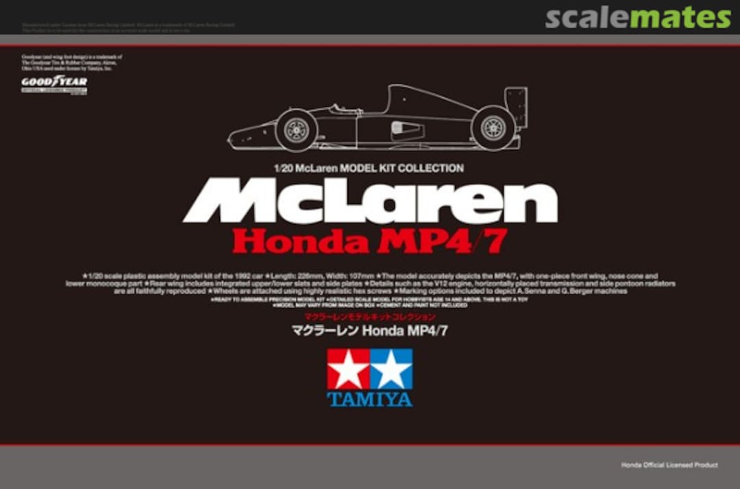Boxart McLaren Honda MP4/7 25171 Tamiya Boxart McLaren Honda MP4/7 25171 Tamiya