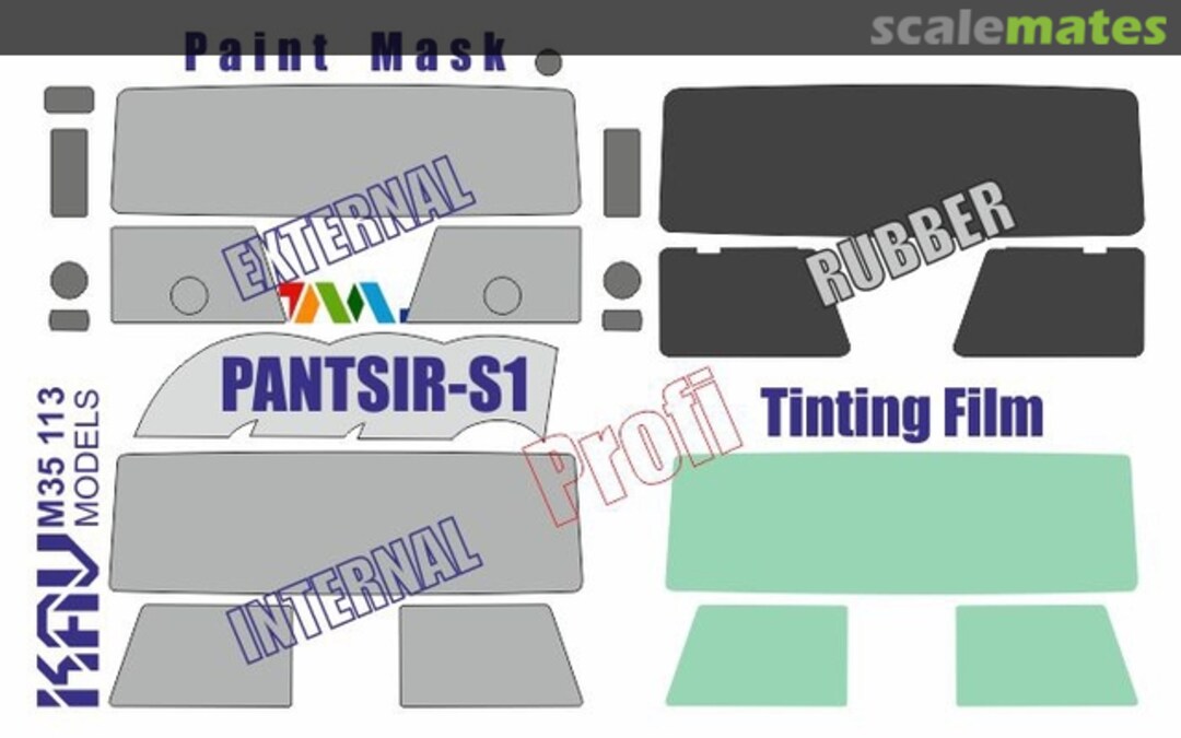 Boxart Pantsir S masks & tinting film KAV M35 113 KAV models