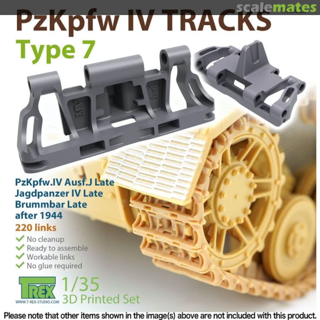 Boxart WWII German III / IV Tank Tracks Type.7 TR85028 T-Rex Studio