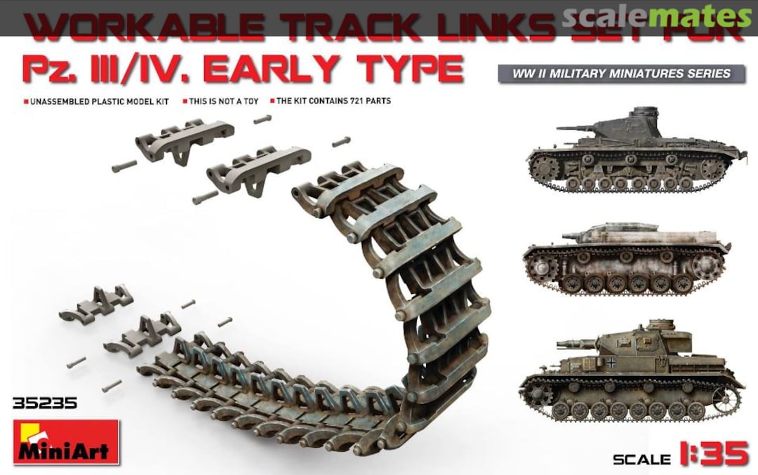 workable track links set for pz iii iv early type miniart 35235