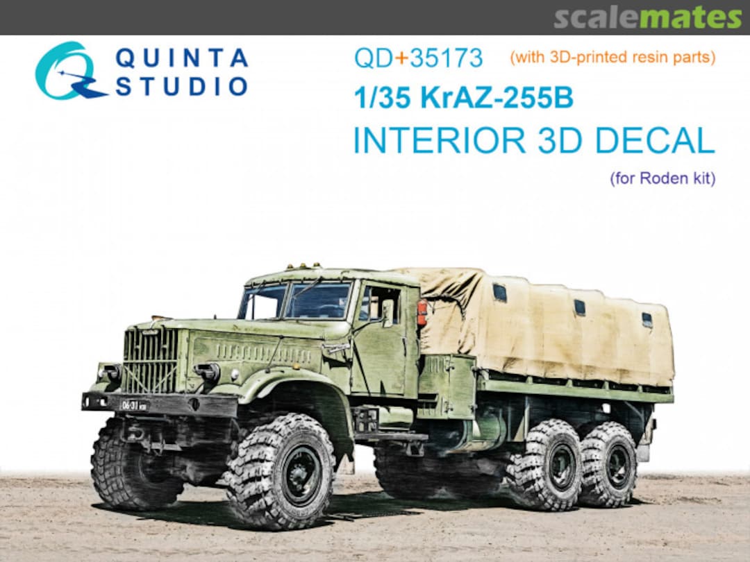 Boxart KrAZ-255B interior 3D decals (with 3D resin parts) QD+35173 Quinta Studio Boxart KrAZ-255B interior 3D decals (with 3D resin parts) QD+35173 Quinta Studio