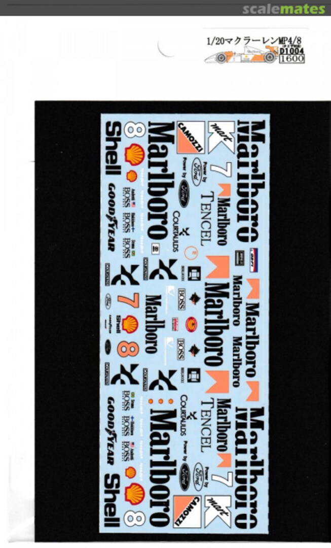 Boxart McLaren MP4 / 8 Decal D1004 Museum collection Boxart McLaren MP4 / 8 Decal D1004 Museum collection