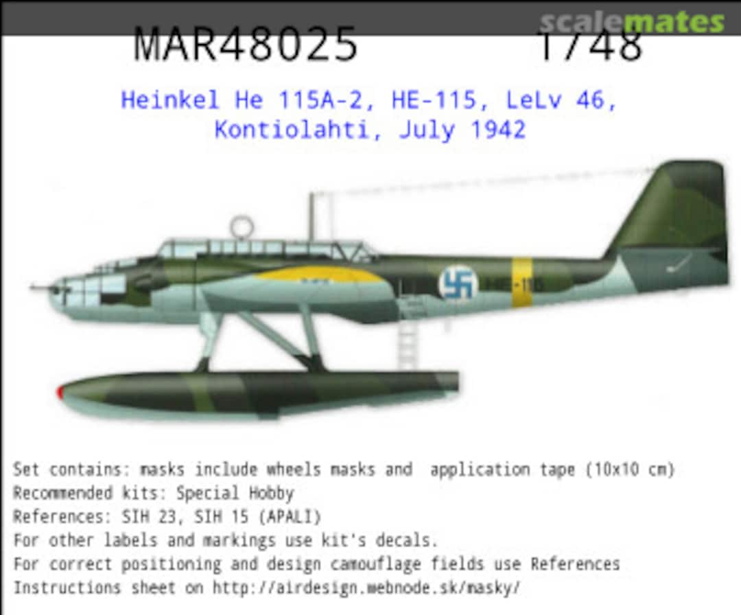 Boxart Heinkel He-115A2, HE-115 MAR48025 AIRDESIGN.SK