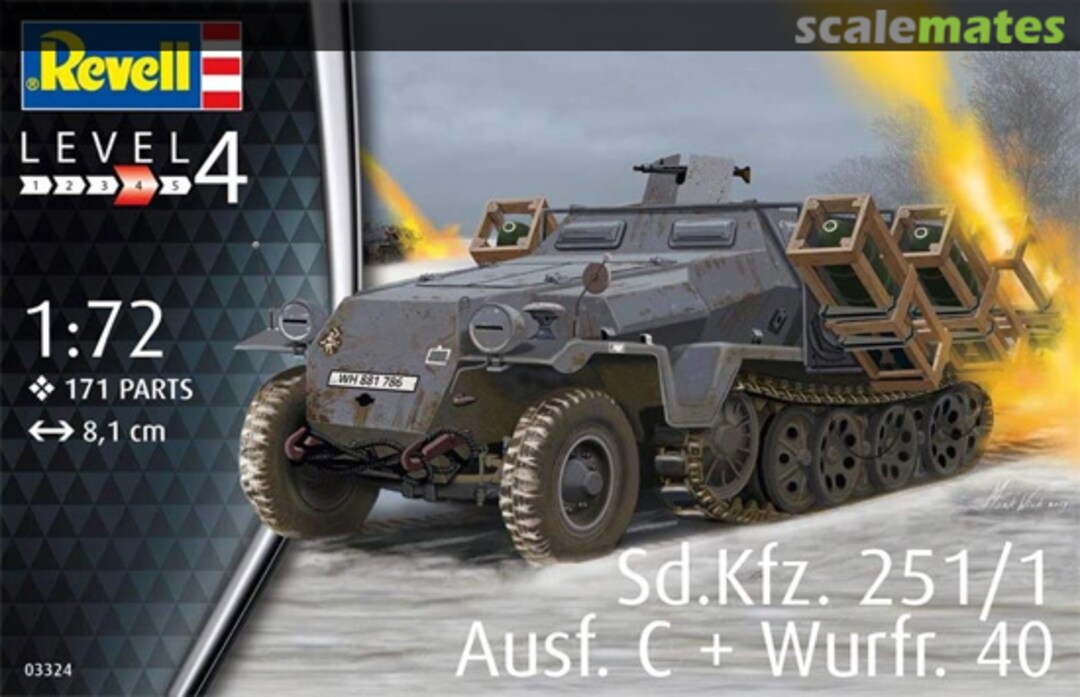 Boxart Sd.Kfz.251/1 Ausf.C with Wurfr 40 03324 Revell Boxart Sd.Kfz.251/1 Ausf.C with Wurfr 40 03324 Revell