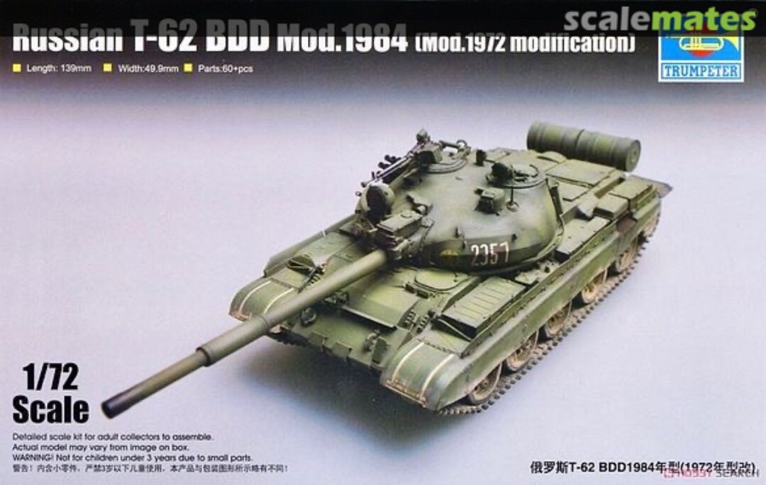 Plastic Assembly Model Kits Trumpeter 07149 1/72 Russian T-62 ERA Mod.1972 Plastic Assembly Model Kits Trumpeter 07149 1/72 Russian T-62 ERA Mod.1972