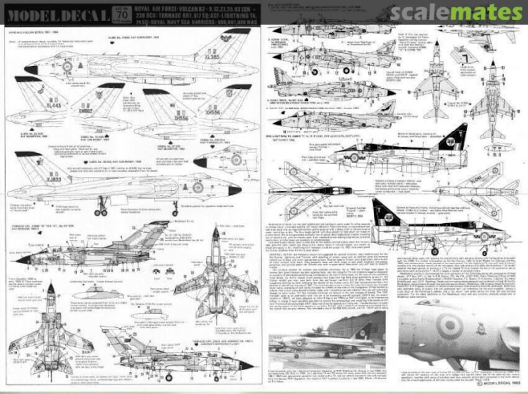 Contents Royal Air Force: Vulcan, Tornado, Lightning T4, Sea Harrier 70 Modeldecal Contents Royal Air Force: Vulcan, Tornado, Lightning T4, Sea Harrier 70 Modeldecal