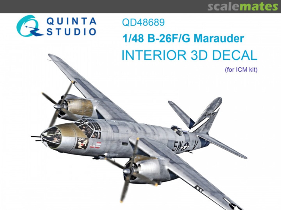 Boxart B-26F/B-26G Marauder interior 3D decals QD48689 Quinta Studio
