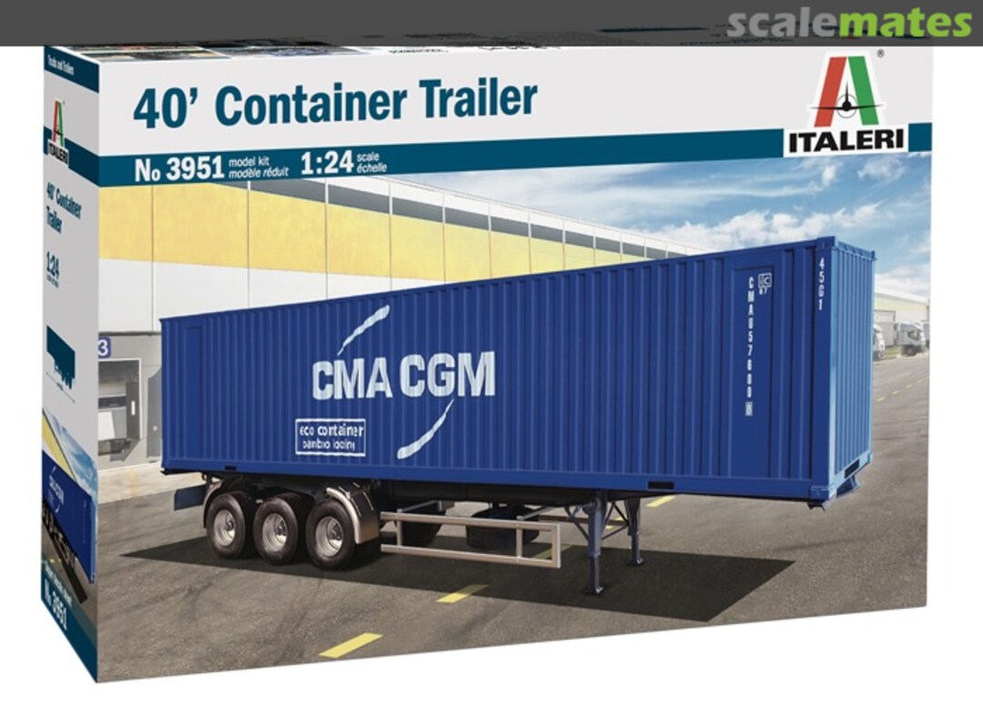 Boxart 40' CONTAINER TRAILER 3951 Italeri