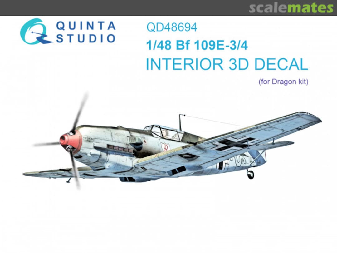 Boxart Bf 109E-3/E-4 interior 3D decals QD48694 Quinta Studio