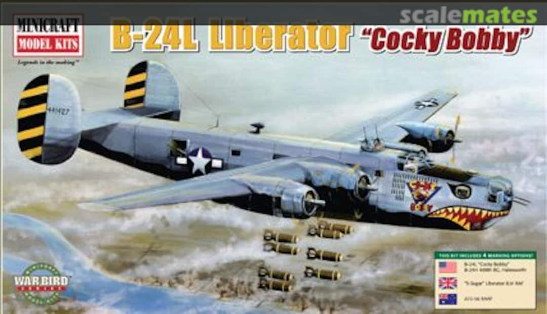 Boxart B-24L Liberator "Cocky Bobby" 11647 Minicraft Model Kits