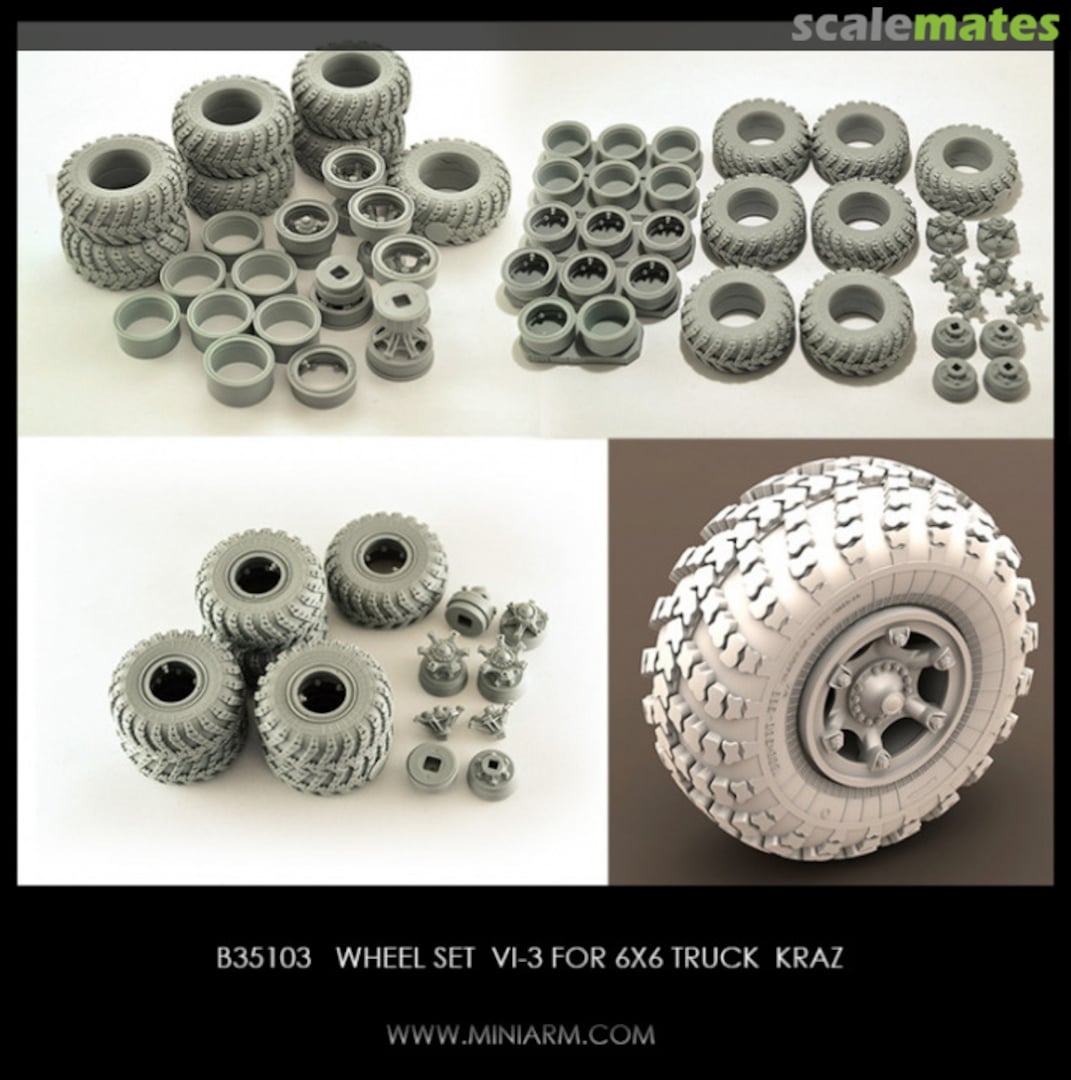 Boxart Wheel set VI-3 for 6X6 Truck KRAZ B35103 Miniarm