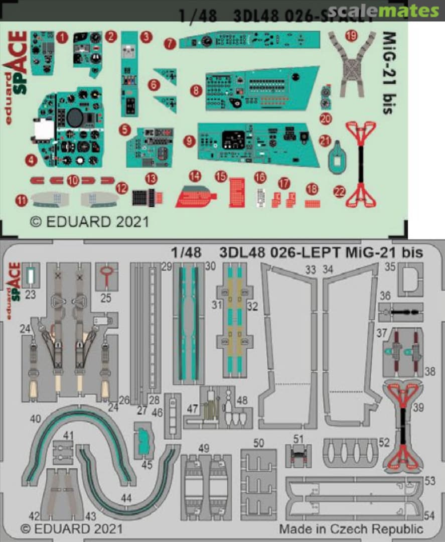 Boxart MiG-21bis detail set 3DL48026 Eduard