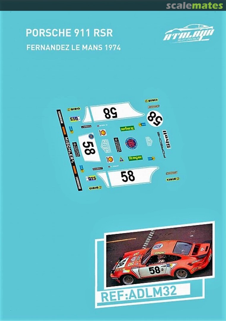 Boxart Porsche 911 Carrera RSR "HEUER" ADLM32 Atalaya Slot Decals