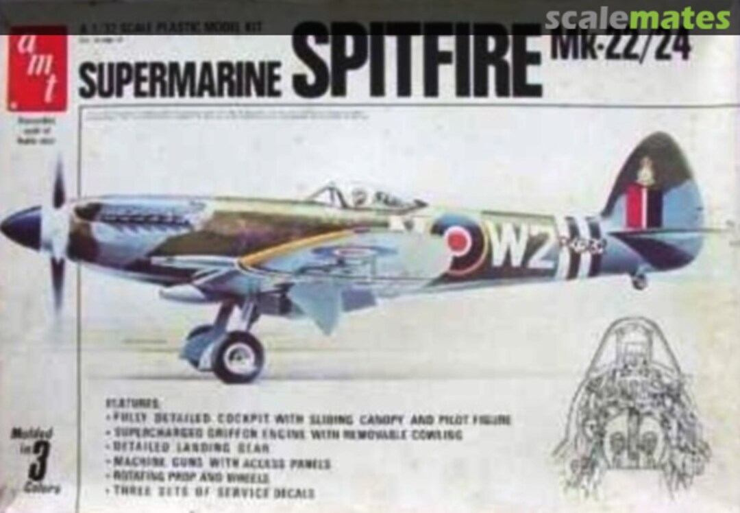 Boxart Supermarine Spitfire Mk-22/24 7201 Matchbox/AMT Boxart Supermarine Spitfire Mk-22/24 7201 Matchbox/AMT