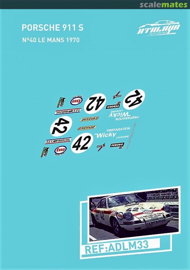 Boxart Porsche 911 S "Esso" ADLM33 Atalaya Slot Decals