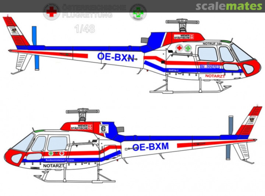 Boxart AS-350 Österreichische Flugpolizei HZ 48004 Brent-Air-Decals