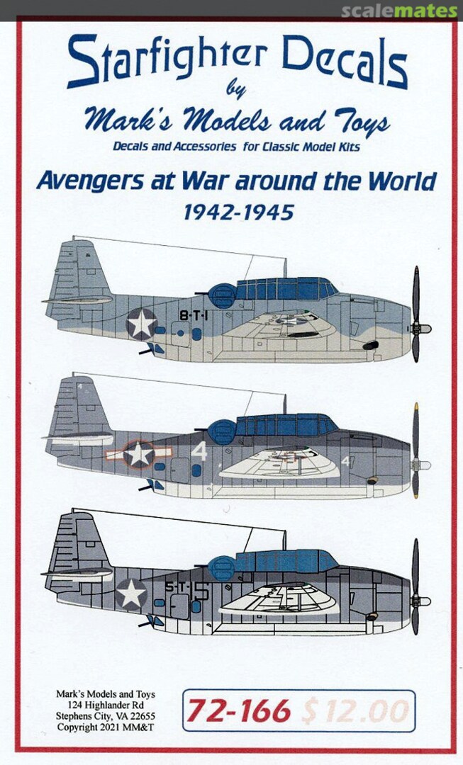 Boxart Avengers at War around the World 1942-1945 72-166 Starfighter Decals