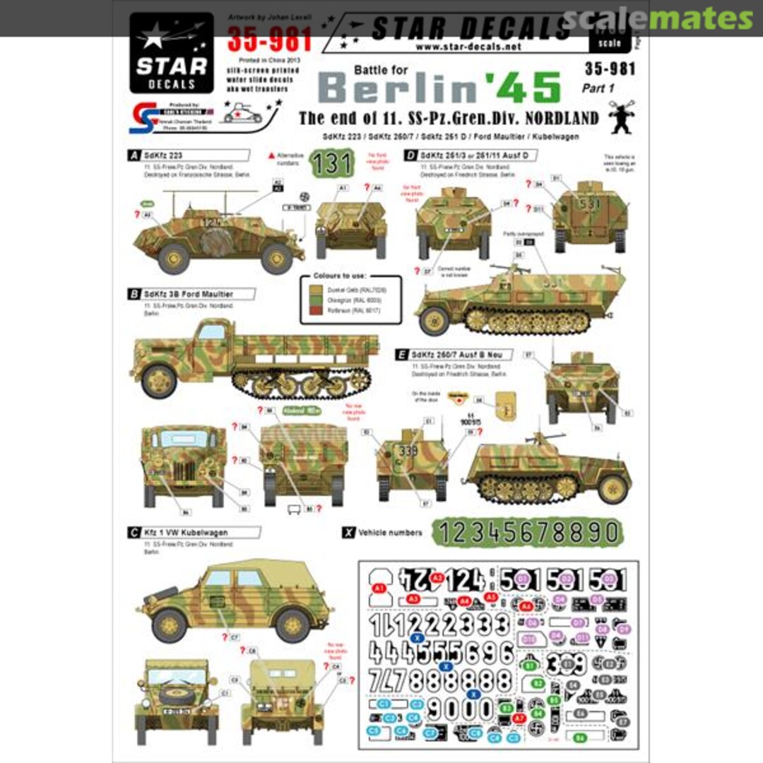Boxart Berlin #1. The End of Nordland 35-981 Star Decals Boxart Berlin #1. The End of Nordland 35-981 Star Decals
