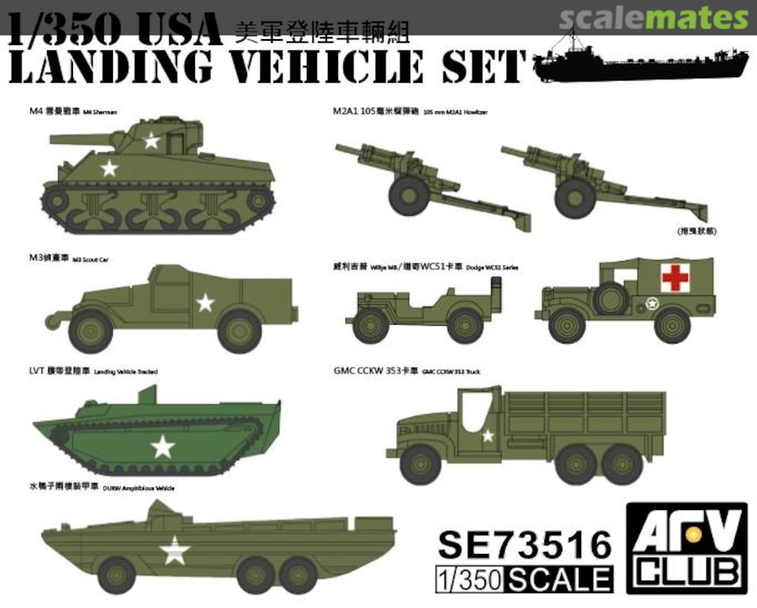 Boxart USA Landing Vehicle Set SE73516 AFV Club Boxart USA Landing Vehicle Set SE73516 AFV Club