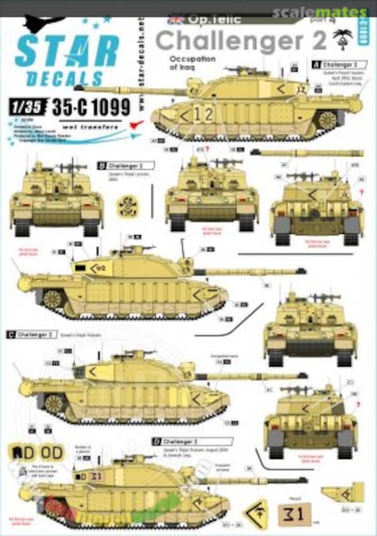 Challenger 2 # 35-C1096 Star Decals 1//35 Operation Telic # 1