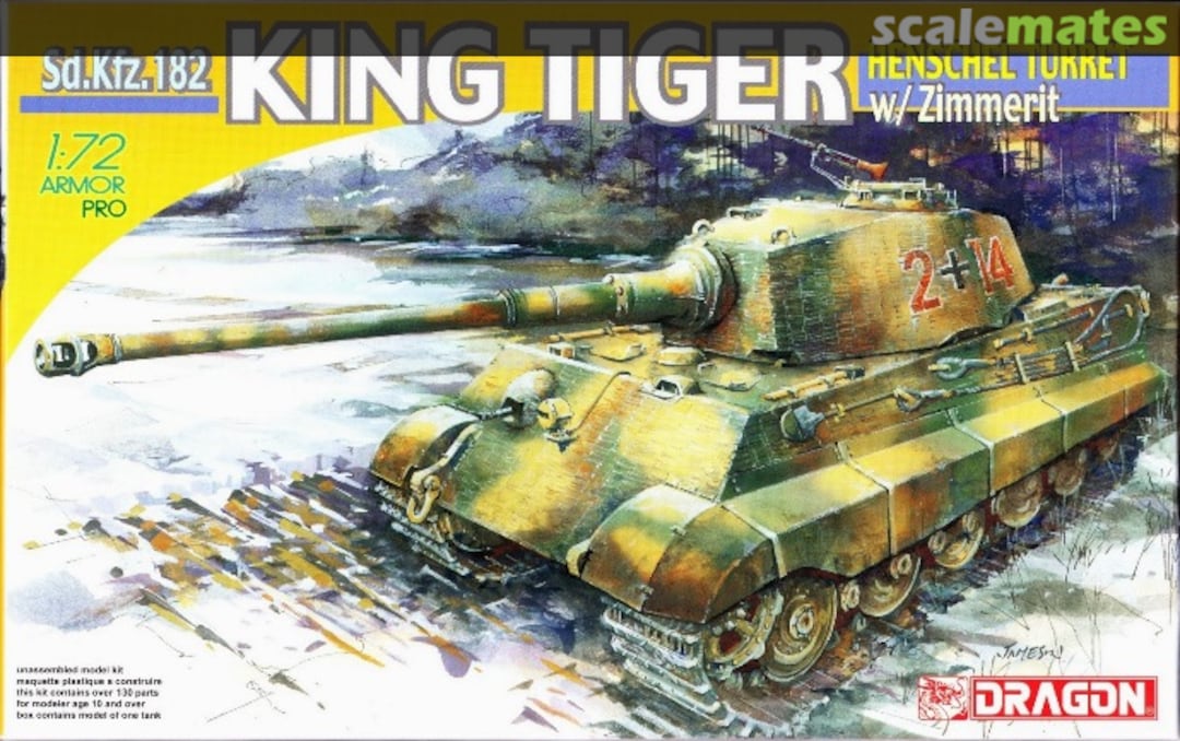 Boxart Sd.Kfz. 182 King Tiger Henschel Turret w/Zimmerit 7240 Dragon