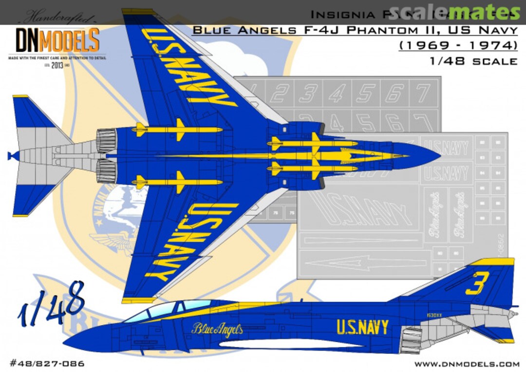 Boxart Blue Angels F-4J Phantom II Insignia Paint Mask Set 48/827-086 DN Models Boxart Blue Angels F-4J Phantom II Insignia Paint Mask Set 48/827-086 DN Models