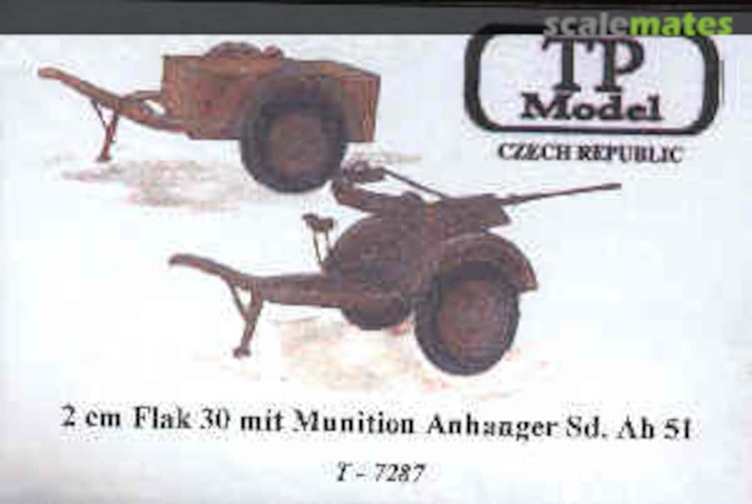 Boxart 2 cm Flak 30 mit Munition Anhanger Sd. Ah 51 T-7287 TP Model Boxart 2 cm Flak 30 mit Munition Anhanger Sd. Ah 51 T-7287 TP Model
