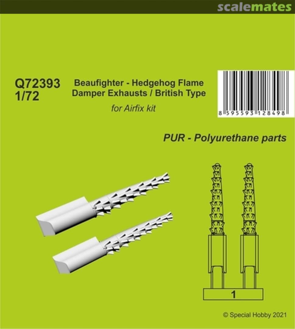 Boxart Beaufighter - Hedgehog Flame Damper Exhausts / British Type (For Airfix) Q72393 CMK