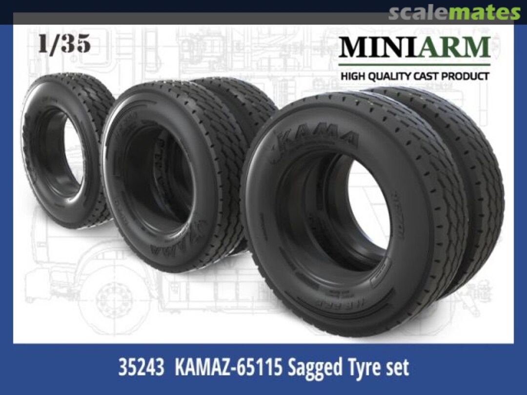 Boxart KAMAZ-65115 Sagged tyre set 35243 Miniarm Boxart KAMAZ-65115 Sagged tyre set 35243 Miniarm