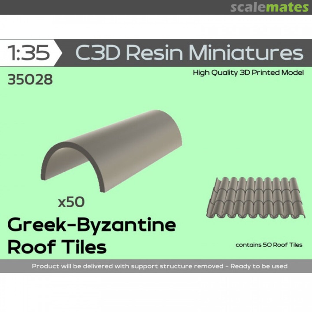 Boxart Greek-Byzantine Roof Tiles C3D-35028 C3D Resin Miniatures Boxart Greek-Byzantine Roof Tiles C3D-35028 C3D Resin Miniatures