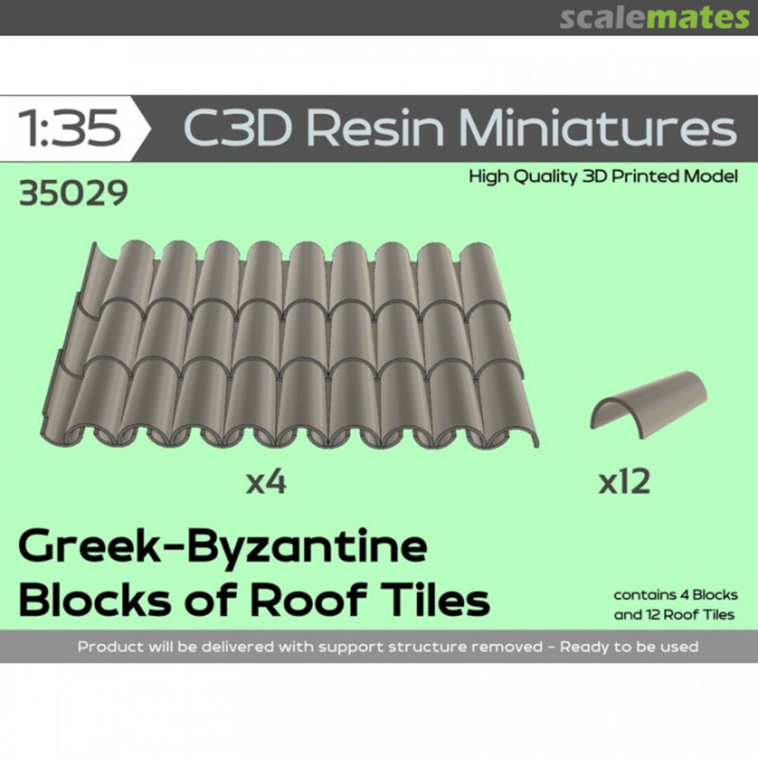 Boxart Greek-Byzantine Block Of Roof Tiles, C3D-35029 C3D Resin Miniatures Boxart Greek-Byzantine Block Of Roof Tiles, C3D-35029 C3D Resin Miniatures