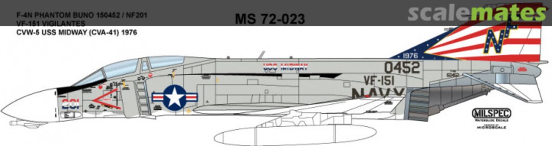 Boxart F-4N VF-151 Vigilantes 1976 MS 72-023 Milspec