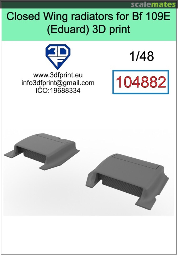 Boxart Closed Wing Radiators for Bf 109E (Eduard) 104882 3DF Print