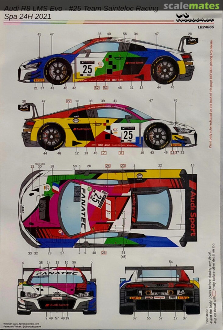 Boxart Audi R8 LMS Evo -#25 Team Sainteloc Racing LB24065 LB Production Boxart Audi R8 LMS Evo -#25 Team Sainteloc Racing LB24065 LB Production