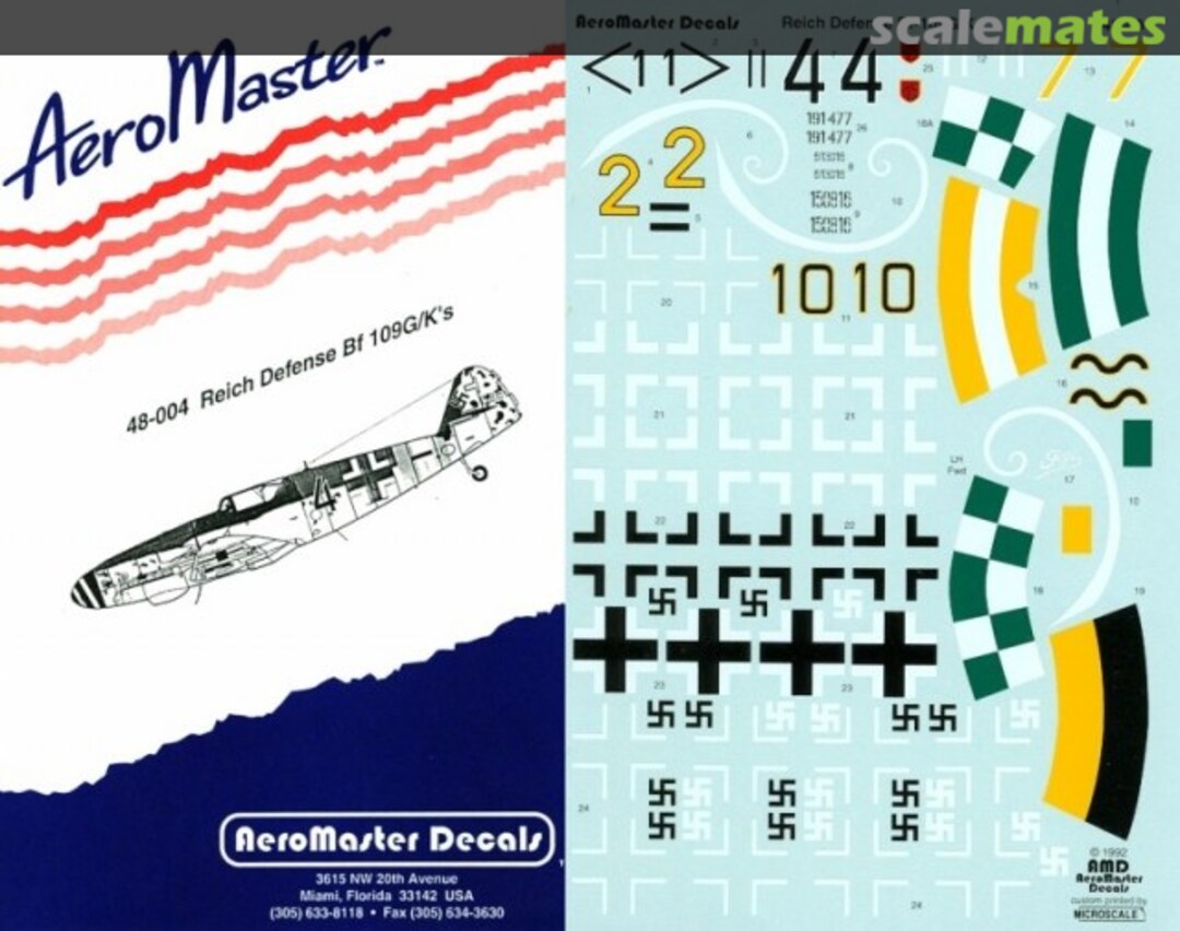 Boxart Reich Defense Bf 109G/K's 48-004 AeroMaster Boxart Reich Defense Bf 109G/K's 48-004 AeroMaster
