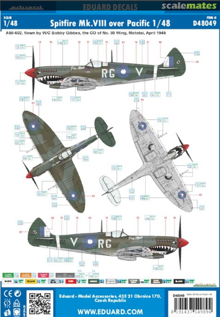 Boxart Spitfire Mk. VIII over Pacific D48049 Eduard Boxart Spitfire Mk. VIII over Pacific D48049 Eduard
