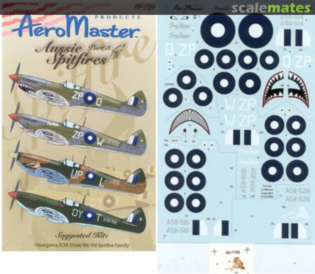 Boxart Aussie Spitfires Part 3 48-779 AeroMaster Boxart Aussie Spitfires Part 3 48-779 AeroMaster