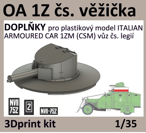 Boxart Turret for Italian Armoured Car 1ZM VZ35004 ViZi models Boxart Turret for Italian Armoured Car 1ZM VZ35004 ViZi models