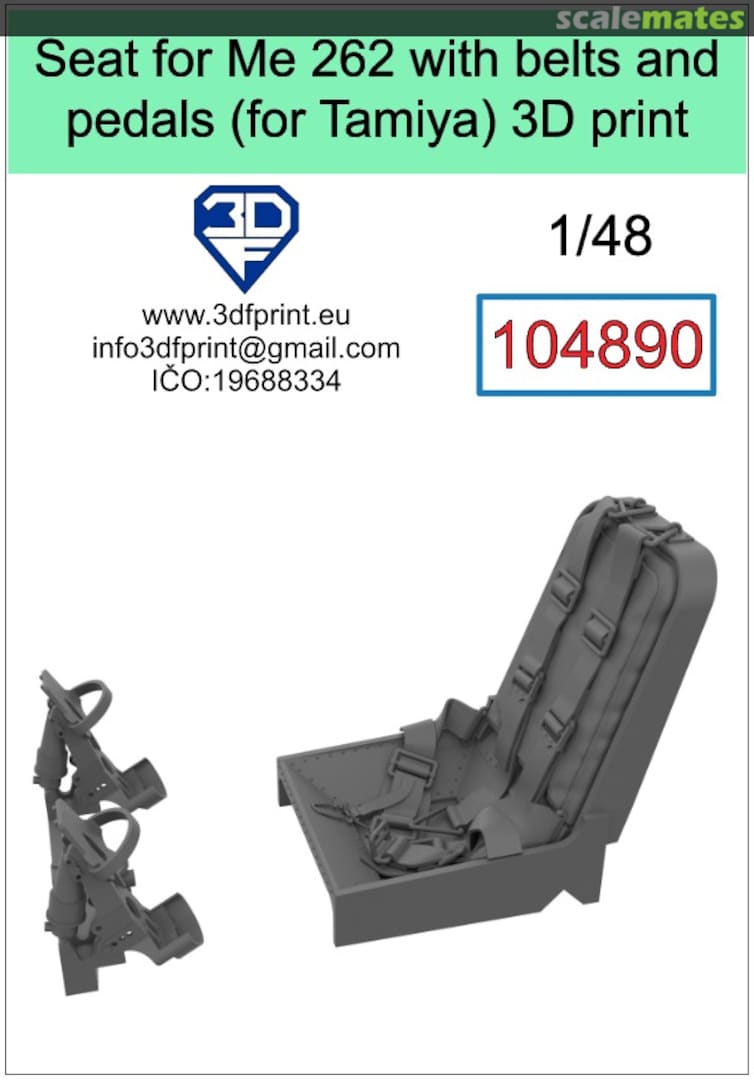 Boxart Seat for Me 262 with Belts and Pedals 104890 3DF Print