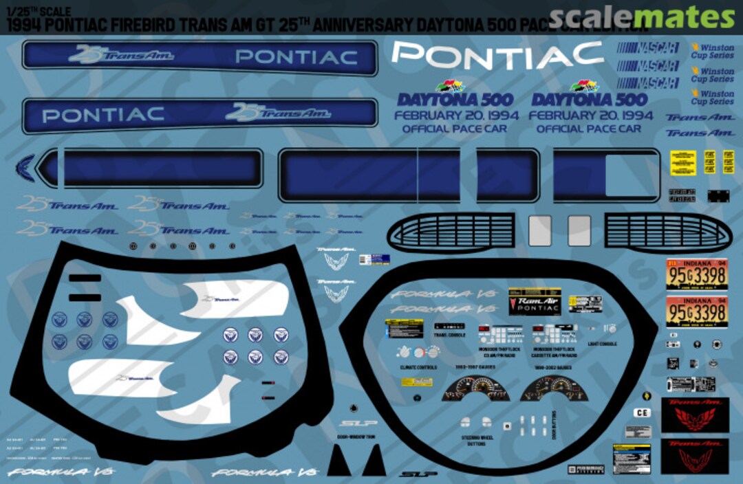 Boxart 1994 Pontiac Firebird Trans Am GT 25th Anniversary Daytona 500 Pace Car Edition RKD896 Rays Kits Decals Boxart 1994 Pontiac Firebird Trans Am GT 25th Anniversary Daytona 500 Pace Car Edition RKD896 Rays Kits Decals