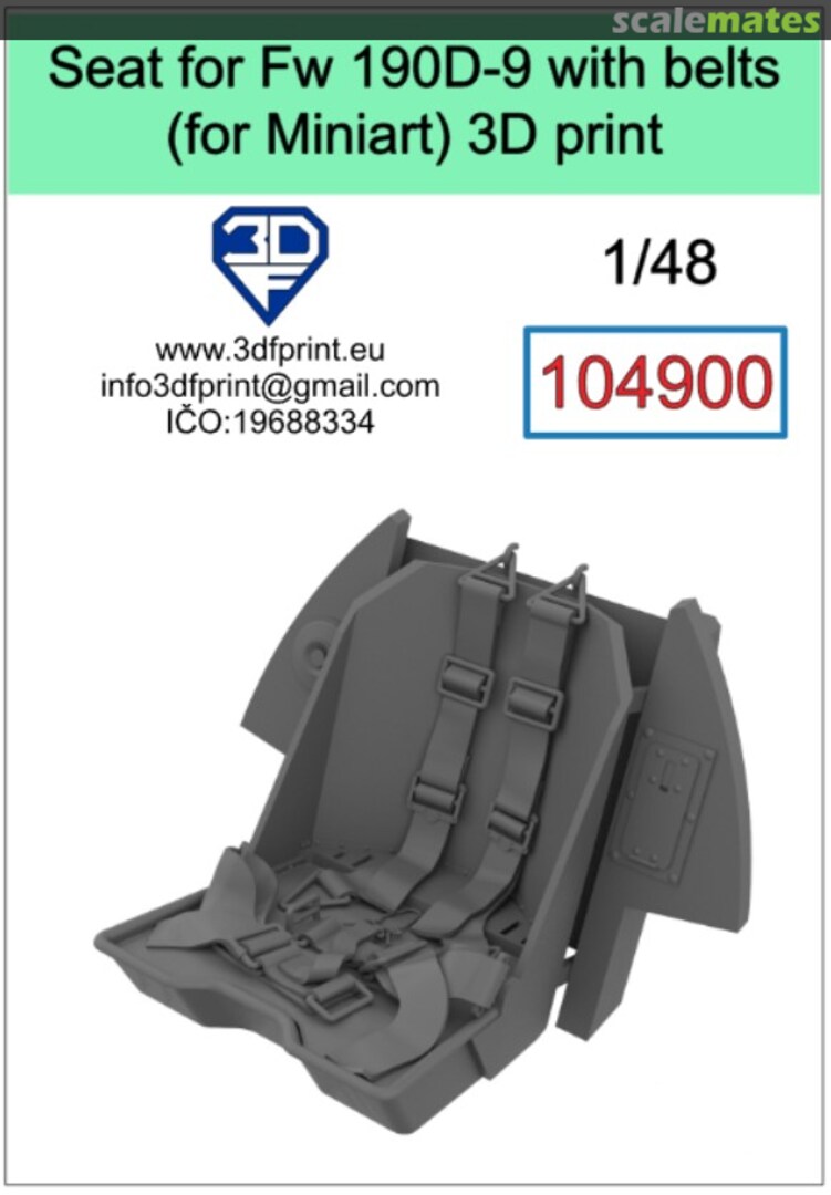 Boxart Seat for FW 190D-9 with Belts 104900 3DF Print