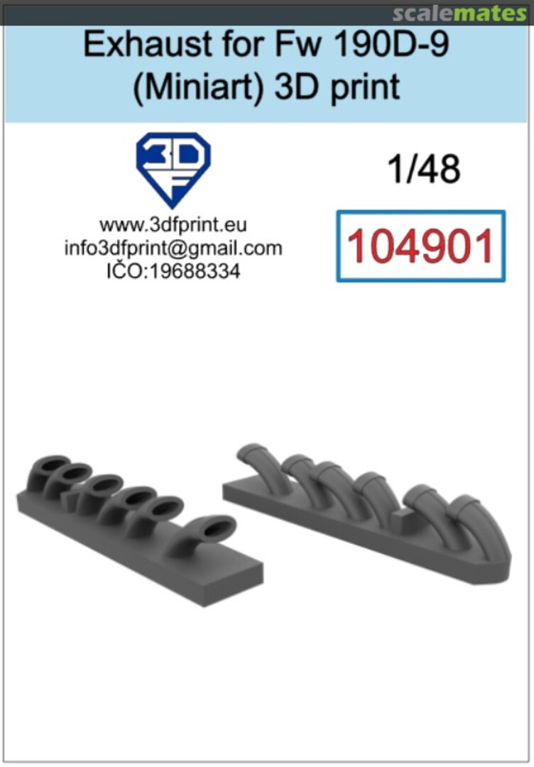 Boxart Exhaust for Fw 190D-9 104901 3DF Print Boxart Exhaust for Fw 190D-9 104901 3DF Print