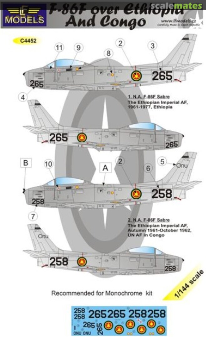 Boxart North-American F-86F Sabre over Ethiopia/Congo C4452 LF Models Boxart North-American F-86F Sabre over Ethiopia/Congo C4452 LF Models