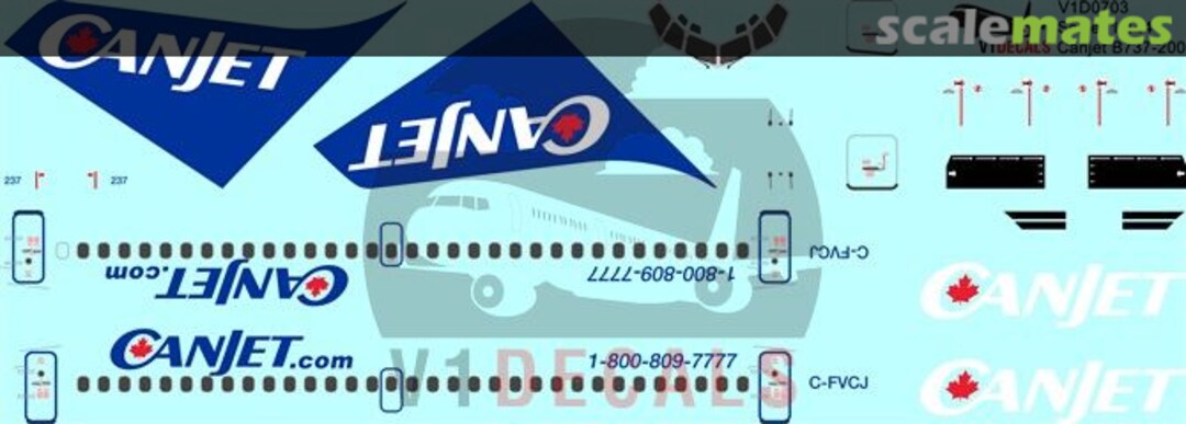 Boxart Canjet Boeing 737-200 V1D0703-144 V1 Decals Boxart Canjet Boeing 737-200 V1D0703-144 V1 Decals